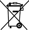 Symbol der durchgestrichenen Mülltonne