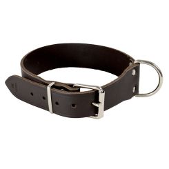 Akah Hundehalsband Leder braun 