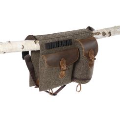 Ansitztasche aus Wollfilz + Leder 