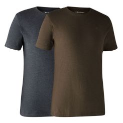 Deerhunter Herren T-Shirt 2er Pack braun + grau 