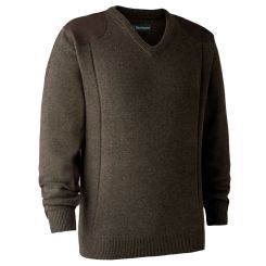 Deerhunter Pullover Sheffield mit V‑Ausschnitt braun 