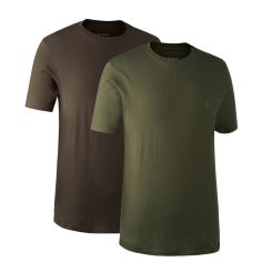 Deerhunter Herren T-Shirt 2er Pack grün + braun 