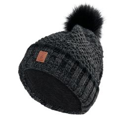 Deerhunter Damen Strickmütze schwarz meliert 