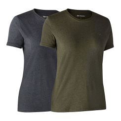 Deerhunter Damen T-Shirt 2er Pack grau + grün 