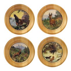 Massivholz Ehrenscheibe mit Jagd-Motiv 30 cm 