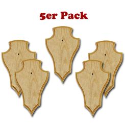 Gehörnbretter Rehwild 5er-Pack Eiche hell spitz 