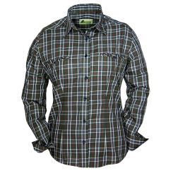 Skogen Damen Bluse dunkelgrün kariert 