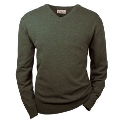 Hubertus Herren Strickpullover mit V‑Ausschnitt grün 