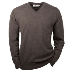 Hubertus Herren Strickpullover mit V‑Ausschnitt braun 