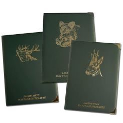 Jagdschein-/WBK-Etui grün mit Motiv 