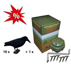 10 Lockkrähen + Magnet für Krähen & Tauben 