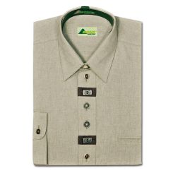 Skogen Herrenhemd natur-beige mit Zierknöpfen 