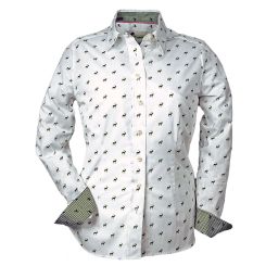 Skogen Bluse weiss mit Hirsch-Print 