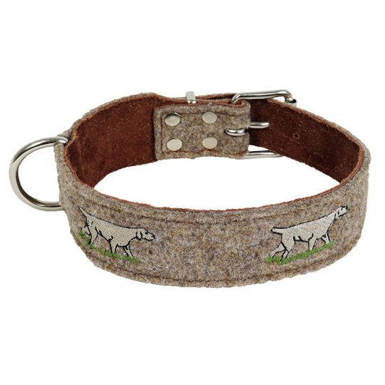 Akah Halsband Halsung mit Jagdhund-Stickerei 