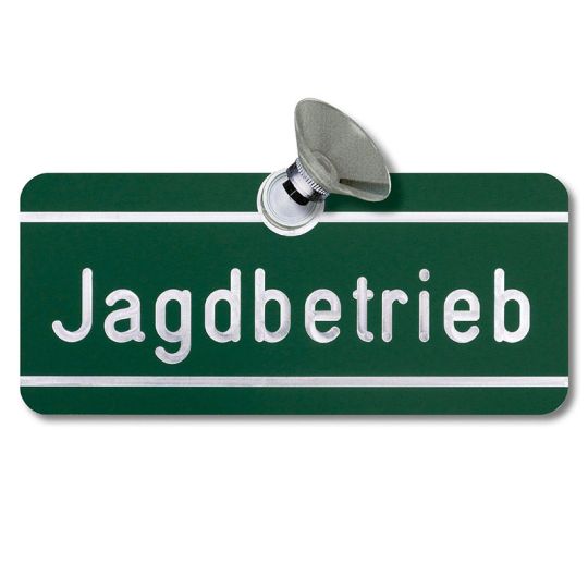 Autoschild Jagdbetrieb 