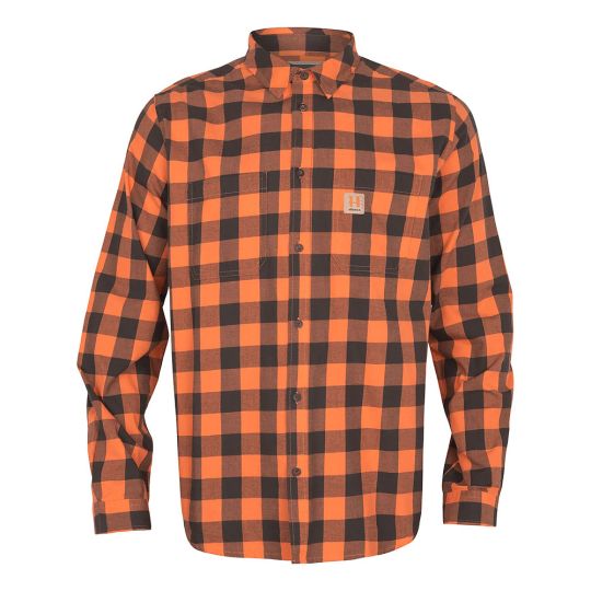 Härkila Hemd Scandinavian orange-schwarz kariert 